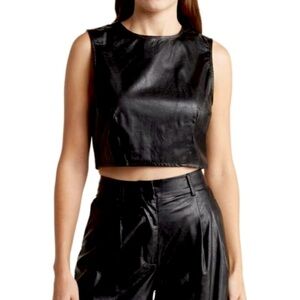 NWT NSR Faux Leather Crop Too